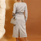 Fashion V-Neck Long Sleeve Top & Skirt Set