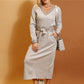 Fashion V-Neck Long Sleeve Top & Skirt Set