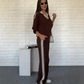 🔥Latest models 49% off-Women's Long Sleeve Lapel Top & Pants Set