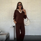 🔥Latest models 49% off-Women's Long Sleeve Lapel Top & Pants Set