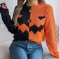 Women’s Chic Color-Blocking Ghost Face Sweater