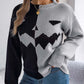 Women’s Chic Color-Blocking Ghost Face Sweater