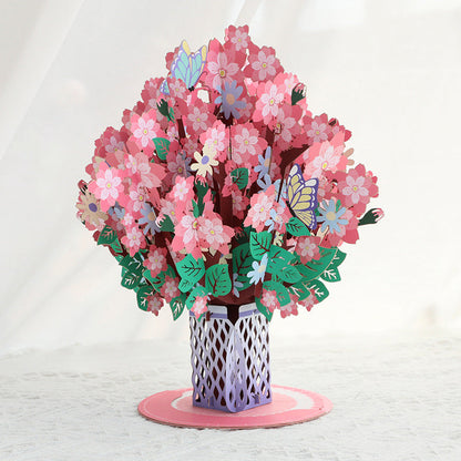 3D Pop-Up Cherry Blossom Bouquet Card