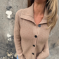 Elegant Lapel Collar Knit Top for Women