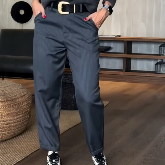 Men's High Waist Casual Straight Blazer Pants