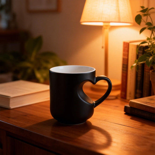 Color Changing Heart Handle Ceramic Mug for Valentine's Day