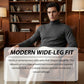 Men’s Casual Pleated Wide-Leg Pants