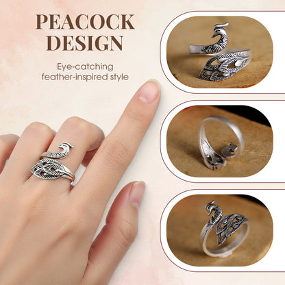 Charming Adjustable Vintage Peacock Ring