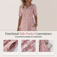 Women's Casual V-Neck Print Dress with Pockets