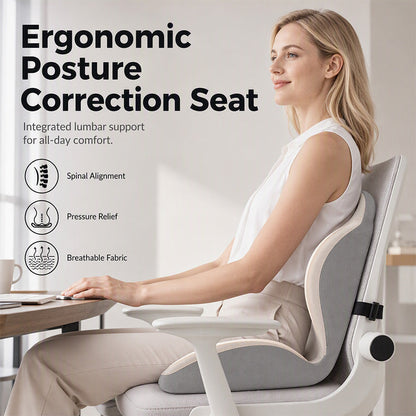 🪑🔧 2026 NEW: 50% OFF – Ergonomic Lumbar Cushion – Memory Foam – Spine Alignment – Pressure Relief – Skin-friendly Milk Silk – Universal – For Office, Car & Home 🛋️✨💪